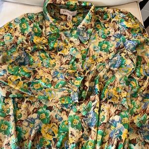 Never worn Philosophy button down shirt, with puff shoulder & gold buttons